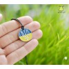 Кулони Герб України. Слава нації. Тризуб Колір срібло Кольори прапор України". На шнурку